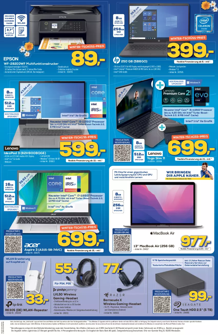 Aktueller Prospekt Berlet - Achtung!  - von 05.02 bis 11.02.2022 - strona 5 - produkty: akku, angebot, Apple, auto, axe, Bad, Bank, celeron, din a4, Draht, drucker, eis, elle, gaming-headset, hardware, HDD, Headset, Intel, lautsprecher, lays, mac, macbook, macbook air, multifunktionsdrucker, nintendo, Nintendo Switch, papier, PlayStation, ps4, reis, rel, ring, rwe, smartphone, smartphones, Software, Spezi, spiegel, ssd, Ti, tisch, uhd, Yo