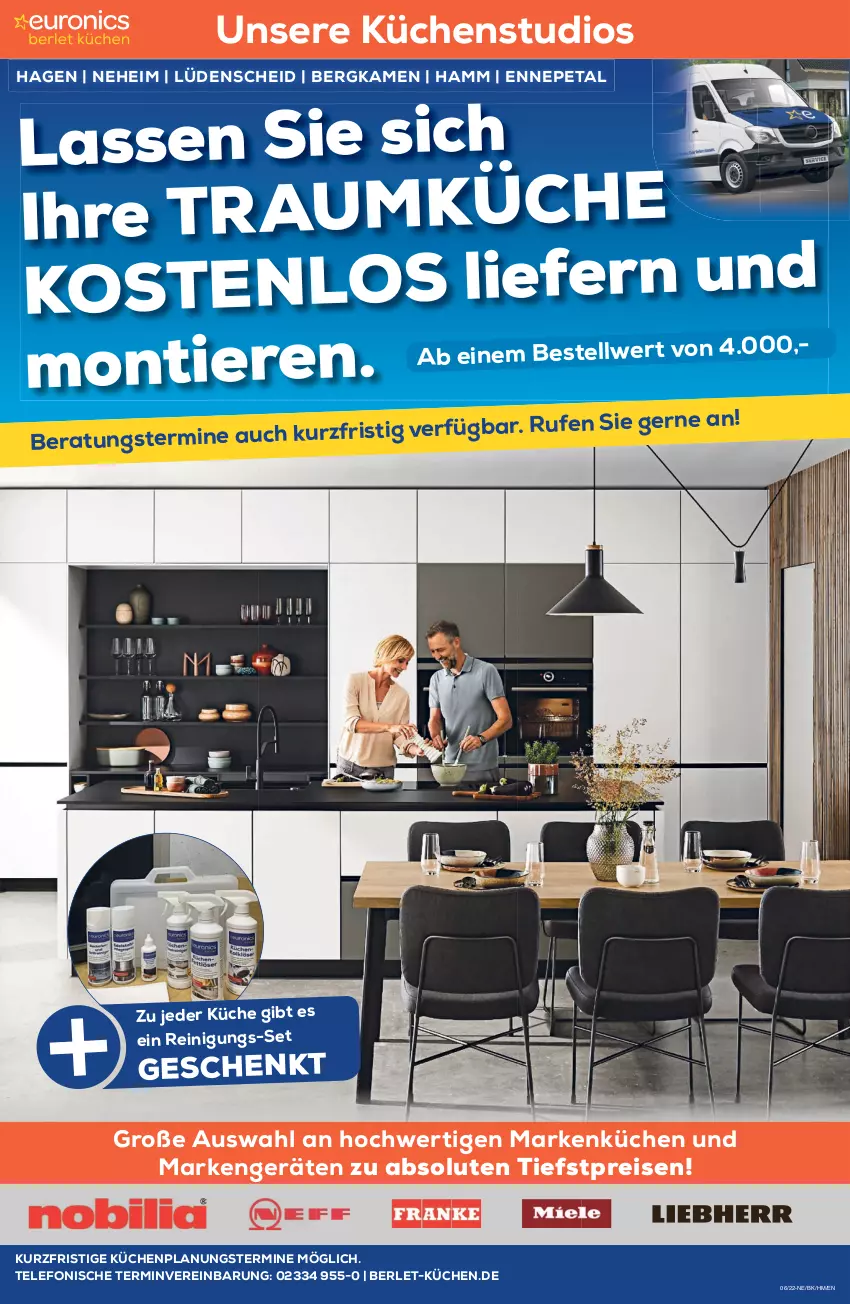 Aktueller Prospekt Berlet - Achtung!  - von 05.02 bis 11.02.2022 - strona 6 - produkty: eis, küche, Küchen, markenküche, Reinigung, reis, telefon, Ti, Tiere