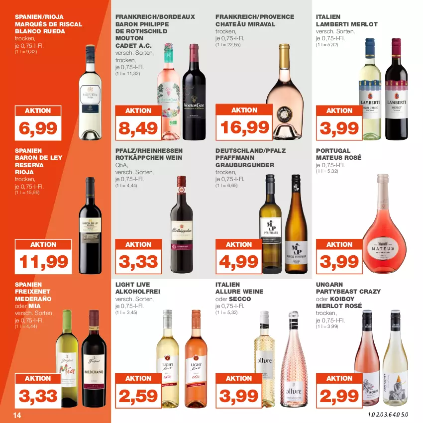 Aktueller Prospekt Real - von 05.06 bis 10.06.2023 - strona 14 - produkty: alkohol, Amber, burgunder, ecco, freixenet, grauburgunder, mateus, merl, merlot, rioja, rotkäppchen, Ti, wein, weine