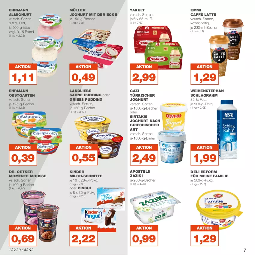 Aktueller Prospekt Real - von 05.06 bis 10.06.2023 - strona 7 - produkty: almighur, almighurt, apostels, Becher, caffè latte, deli reform, Dr. Oetker, ehrmann, ehrmann almighurt, eimer, emmi, ente, Garten, joghur, joghurt, joghurt mit der ecke, joghurt nach, Kinder, landliebe, latte, milch, milch-schnitte, mousse, Müller, obst, obstgarten, pingui, pudding, sahne, schlagrahm, Ti, weihenstephan, zaziki