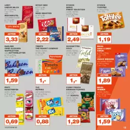 Gazetka promocyjna Real - Gazetka - ważna od 10.06 do 10.06.2023 - strona 13 - produkty: aust, bahlsen, beutel, butter, Donut, donuts, erdnuss, flippies, Funny Frisch, Kaustreifen, keks, kekse, kitkat, lindor, lindt, merci, milch, milka, nuss, papier, paprika, reifen, schogetten, smarties, storck, tender, Ti, toffifee, tuc