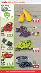 Gazetka promocyjna Famila - Prospekte - Gazetka - ważna od 10.09 do 10.09.2022 - strona 2 - produkty: beere, beeren, beutel, bio, Birnen, eis, heidelbeere, heidelbeeren, mac, natur, Rauch, Ria, Schal, Schale, Speisezwiebeln, strauchtomaten, tafelbirnen, tafeltrauben, Ti, tomate, tomaten, trauben, zucchini, zwiebel, zwiebeln