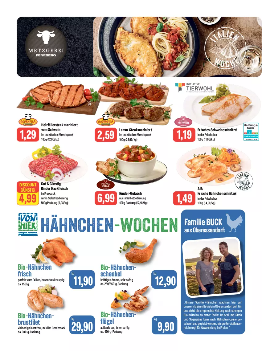 Aktueller Prospekt Feneberg - Prospekte - von 17.08 bis 19.08.2023 - strona 2 - produkty: bio, brustfilet, discount, eis, elle, erde, filet, fleisch, Frische Hähnchen, grill, gulasch, hackfleisch, hähnchenbrust, hähnchenbrustfilet, hähnchenflügel, hähnchenschenkel, Hähnchenschnitzel, henkel, Holz, lamm, leine, mac, rind, rinder, saft, säge, schenkel, schnitzel, schwein, schweine, schweineschnitzel, steak, Ti, tisch, wein, weine