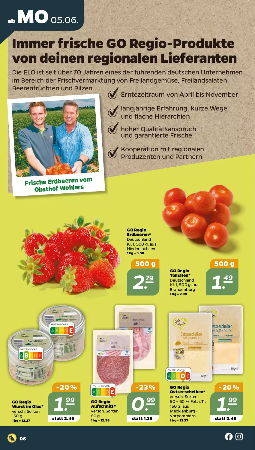 Aktueller Prospekt Netto - Woche 23 - von 05.06 bis 10.06.2023 - strona 6 - produkty: aufschnitt, beere, beeren, ente, erdbeere, erdbeeren, früchte, früchten, obst, pilze, pril, sac, salat, salate, Ti, tomate, tomaten, wurst