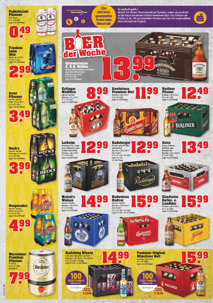 Aktueller Prospekt Trinkgut - von 16.05 bis 21.05.2022 - strona 2 - produkty: alkohol, Astra, beck's, Berger, berliner, bier, budweiser, cola, desperados, deutschlandcard, eis, elle, erdinger, gin, grevensteiner, karlsberg, karlsberg mixery, kellerbier, Mixer, mixery, natur, oder radler, Paula, paulaner, pils, pilsener, pilsner, premium pils, radeberger, radeberger pilsner, radler, steiner, urtyp, warsteiner