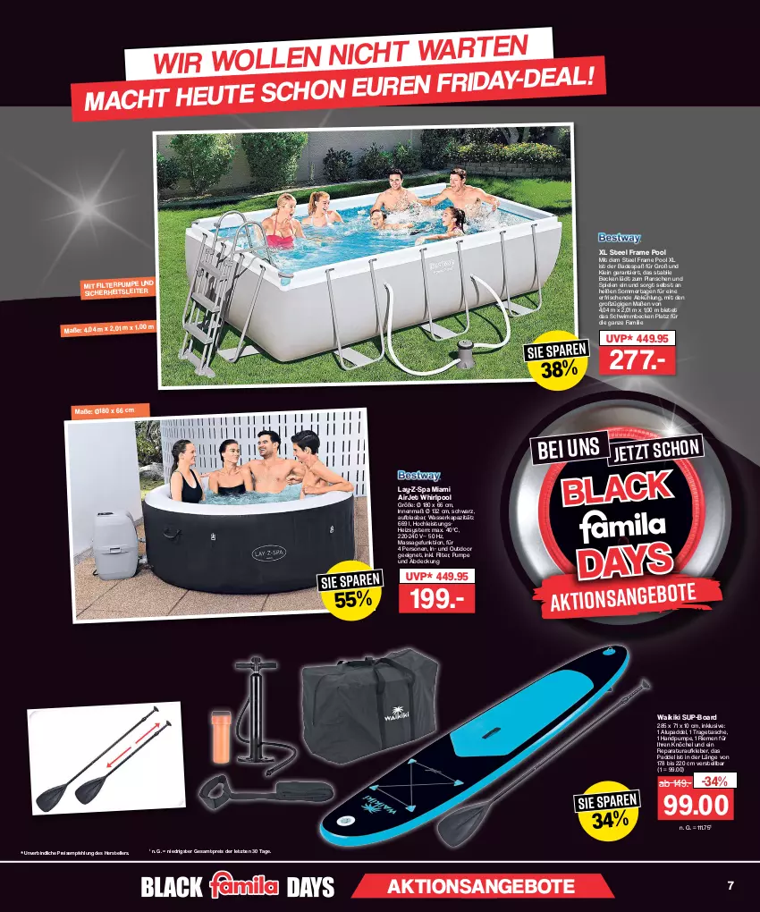 Aktueller Prospekt Famila - Prospekte - von 30.10 bis 04.11.2023 - strona 7 - produkty: angebot, angebote, Aufkleber, Bad, eis, elle, gefu, Heu, kleber, lack, mac, pool, reis, Spiele, Tasche, tee, teller, Ti, tragetasche, wasser, Whirlpool, ZTE