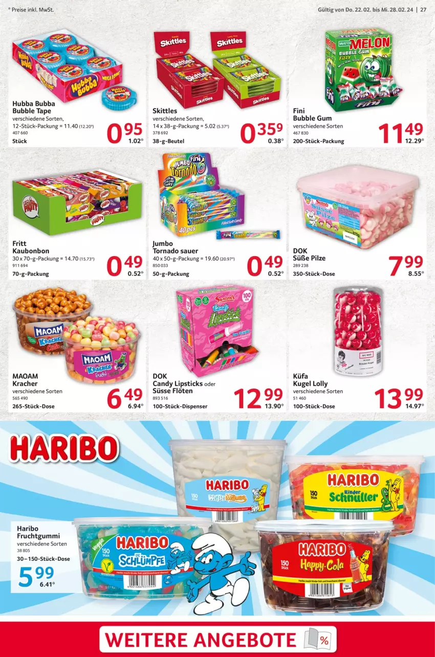 Aktueller Prospekt Selgros - Food - von 22.02 bis 28.02.2024 - strona 27 - produkty: angebot, angebote, auer, beutel, eis, frucht, fruchtgummi, haribo, jumbo, kracher, Kugel, Lipstick, maoam, pilze, reis, Ti