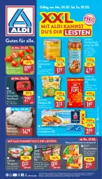 Gazetka promocyjna Aldi Nord - Von Montag - Gazetka - ważna od 01.03 do 01.03.2025 - strona 1 - produkty: Alaska-Seelachs, aldi, aus der tiefkühlung, Becher, bett, bettwäsche, beutel, burger, ehrmann, eis, elle, erdnuss, filet, fisch, fischstäbchen, fleisch, fol epi, garnitur, Garten, gemüsemais, gin, gouda, hackfleisch, Käse, käsescheiben, knorr, lachs, mais, meersalz, natur, nuss, obst, obstgarten, pasta, Reibekäse, reis, Romatomaten, salz, Schal, Schale, schinken, seersucker, snack, snacks, Sun Snacks, teller, Ti, tomate, tomaten, würstchen, ZTE