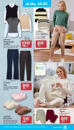 Gazetka promocyjna Aldi Nord - Von Montag - Gazetka - ważna od 01.03 do 01.03.2025 - strona 19 - produkty: aldi, Bau, baumwolle, bett, bluse, decksohle, ecovero, eis, garnitur, Hausschuhe, hose, lenzing, Plüsch, Pullover, Pyjama, reine baumwolle, Ria, rwe, schuhe, Strickpullover, Ti, Unterwäsche, up2fashion, wolle