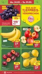 Gazetka promocyjna Aldi Nord - Von Montag - Gazetka - ważna od 01.03 do 01.03.2025 - strona 2 - produkty: aldi, banane, bananen, beutel, eis, pflaume, pflaumen, reis, Schal, Schale, tafeltrauben, Ti, trauben, zitrone, zitronen, ZTE