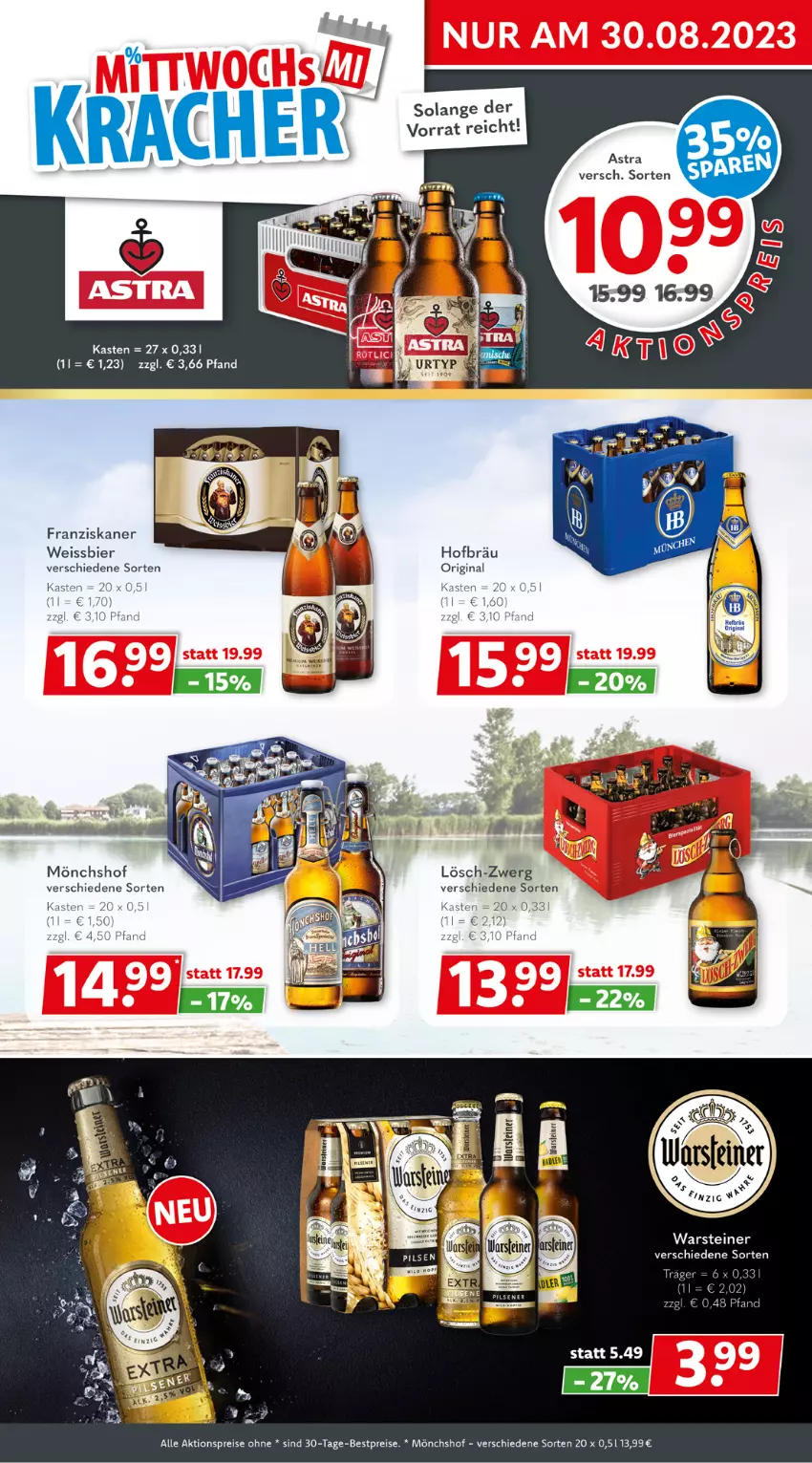 Aktueller Prospekt Getraenkeland - von 21.08 bis 02.09.2023 - strona 3 - produkty: aktionspreis, Astra, bestpreis, bestpreise, bier, eis, franziskaner, gin, mönchshof, reis, steiner, Ti, warsteiner, weissbier