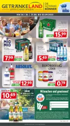 Gazetka promocyjna Getraenkeland - Gazetka - ważna od 02.09 do 02.09.2023 - strona 1 - produkty: aktionspreis, Alwa, bestpreis, bestpreise, bett, cider, coupon, eis, Elan, erde, flasche, getränk, getränke, gewinnspiel, heineken, LG, mineralwasser, Mio Mio, pils, reis, rel, rwe, tee, Ti, vodka, wasser, weck