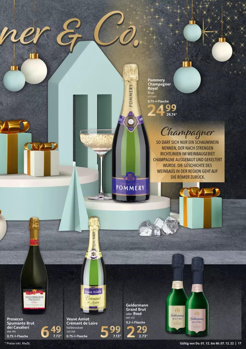 Aktueller Prospekt Selgros - Food - von 01.12 bis 07.12.2022 - strona 17 - produkty: brut, Cava, champagne, champagner, ecco, eis, flasche, geldermann, prosecco, reis, Ti, valdo