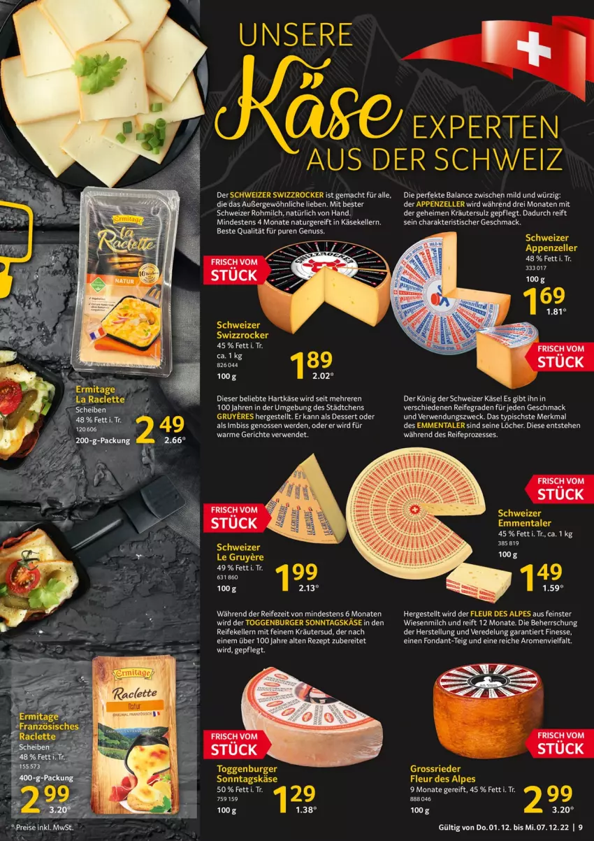 Aktueller Prospekt Selgros - Food - von 01.12 bis 07.12.2022 - strona 9 - produkty: appenzeller, burger, dessert, elle, emmentaler, erde, finesse, hartkäse, Käse, kräuter, mac, milch, natur, nuss, rezept, rwe, Ti, tisch, tuc, weck