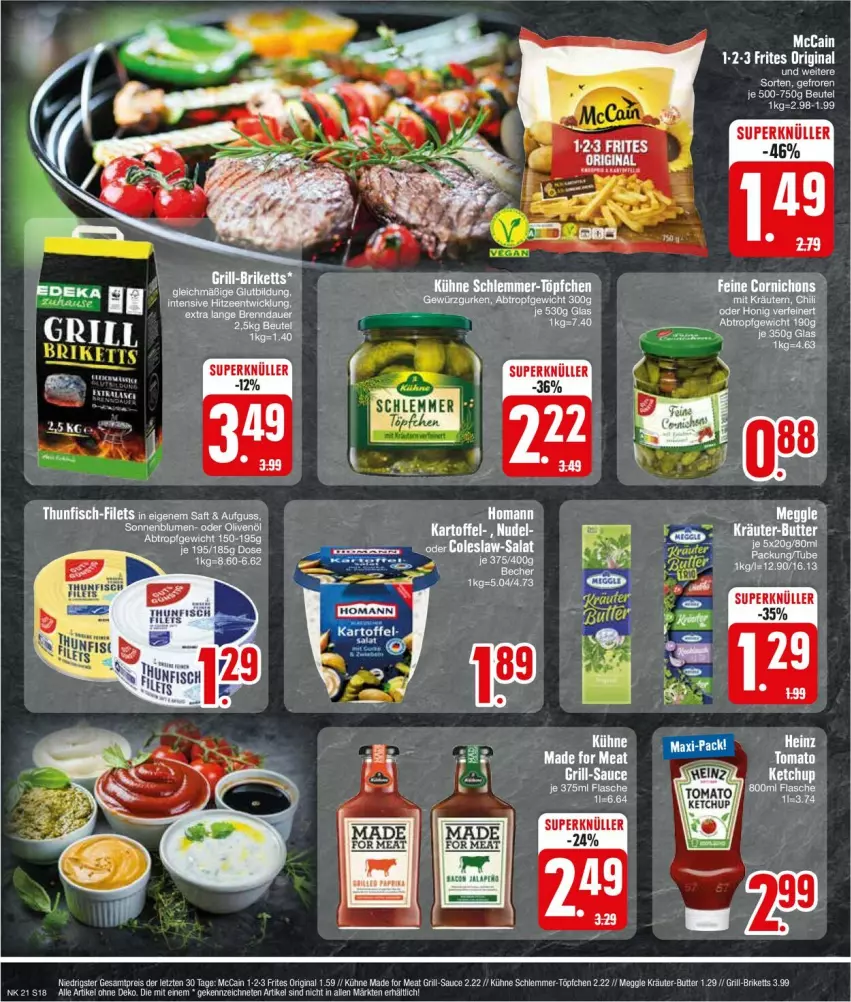 Aktueller Prospekt Edeka - Prospekte - von 20.05 bis 25.05.2024 - strona 18 - produkty: butter, dell, eis, gin, homann, K2, kräuter, kräuter-butter, Kühne, mac, mccain, meggle, Ofen, reis, sauce, Ti, ZTE