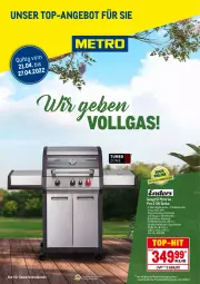 Gazetka promocyjna Metro - Unser Top-Angebot - Gazetka - ważna od 27.04 do 27.04.2022 - strona 1 - produkty: angebot, edelstahl, eis, elle, ente, fenster, gasgrill, grill, grillfläche, Kocher, LG, reis, teller, Ti, top-angebot, top-hit