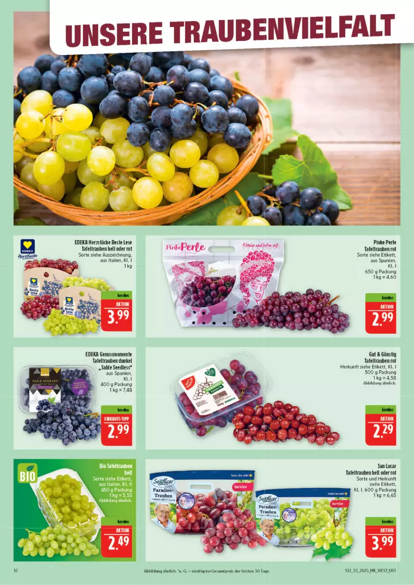 Aktueller Prospekt Marktkauf - Prospekt - von 10.08 bis 16.08.2025 - strona 12 - produkty: deka, eis, ente, nuss, reis, tafeltrauben, Ti, trauben, ZTE