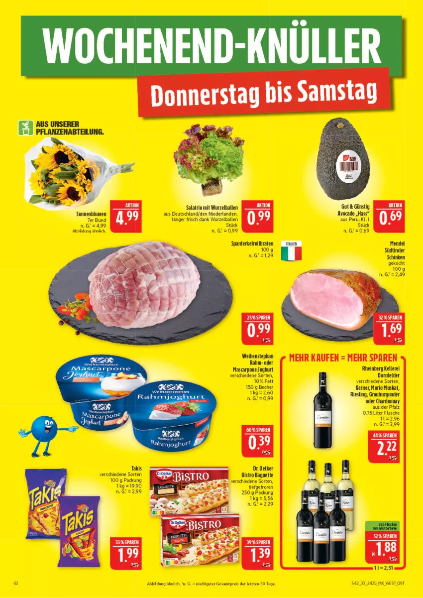 Aktueller Prospekt Marktkauf - Prospekt - von 10.08 bis 16.08.2025 - strona 42 - produkty: burgunder, chardonnay, Dr. Oetker, eis, elle, erde, flasche, grauburgunder, joghur, joghurt, mascarpone, reis, schinken, südtiroler, Ti, weihenstephan, ZTE