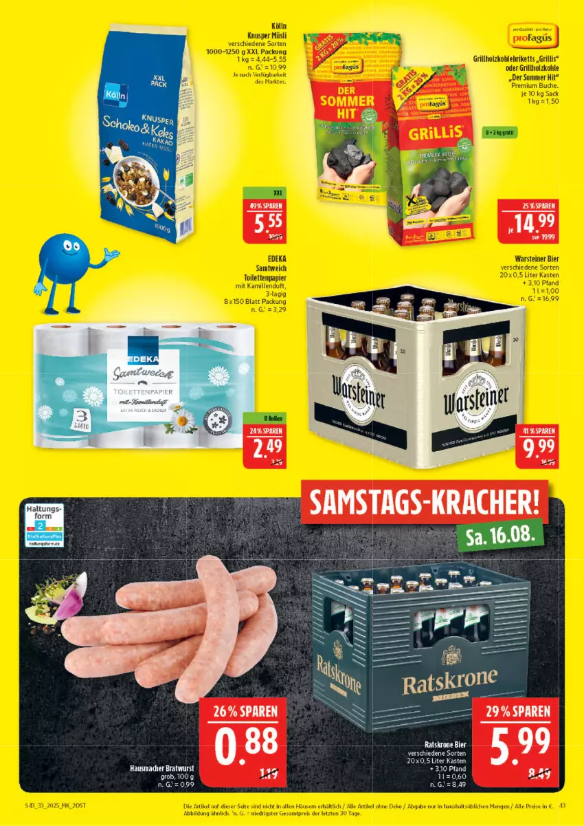 Aktueller Prospekt Marktkauf - Prospekt - von 10.08 bis 16.08.2025 - strona 43 - produkty: bratwurst, buch, Hausmacher, mac, wurst