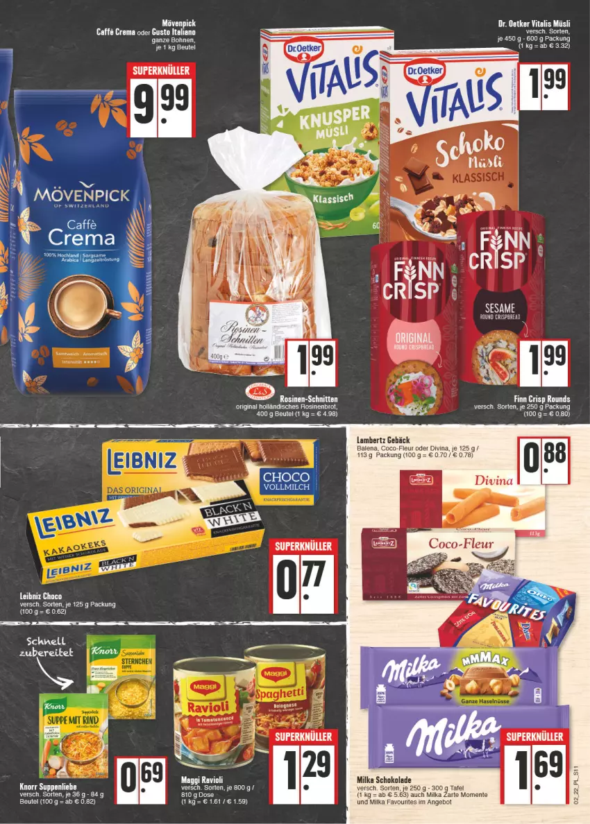 Aktueller Prospekt E Center - Angebote der Woche - von 10.01 bis 15.01.2022 - strona 11 - produkty: Amber, angebot, beutel, bohne, bohnen, brot, Dr. Oetker, ente, gin, knorr, lambertz, maggi, milka, milka schokolade, mövenpick, müsli, rama, ravioli, schoko, schokolade, sesam, suppe, suppen, suppenliebe, tee, Ti, vita, vitalis, vitalis müsli, Yo