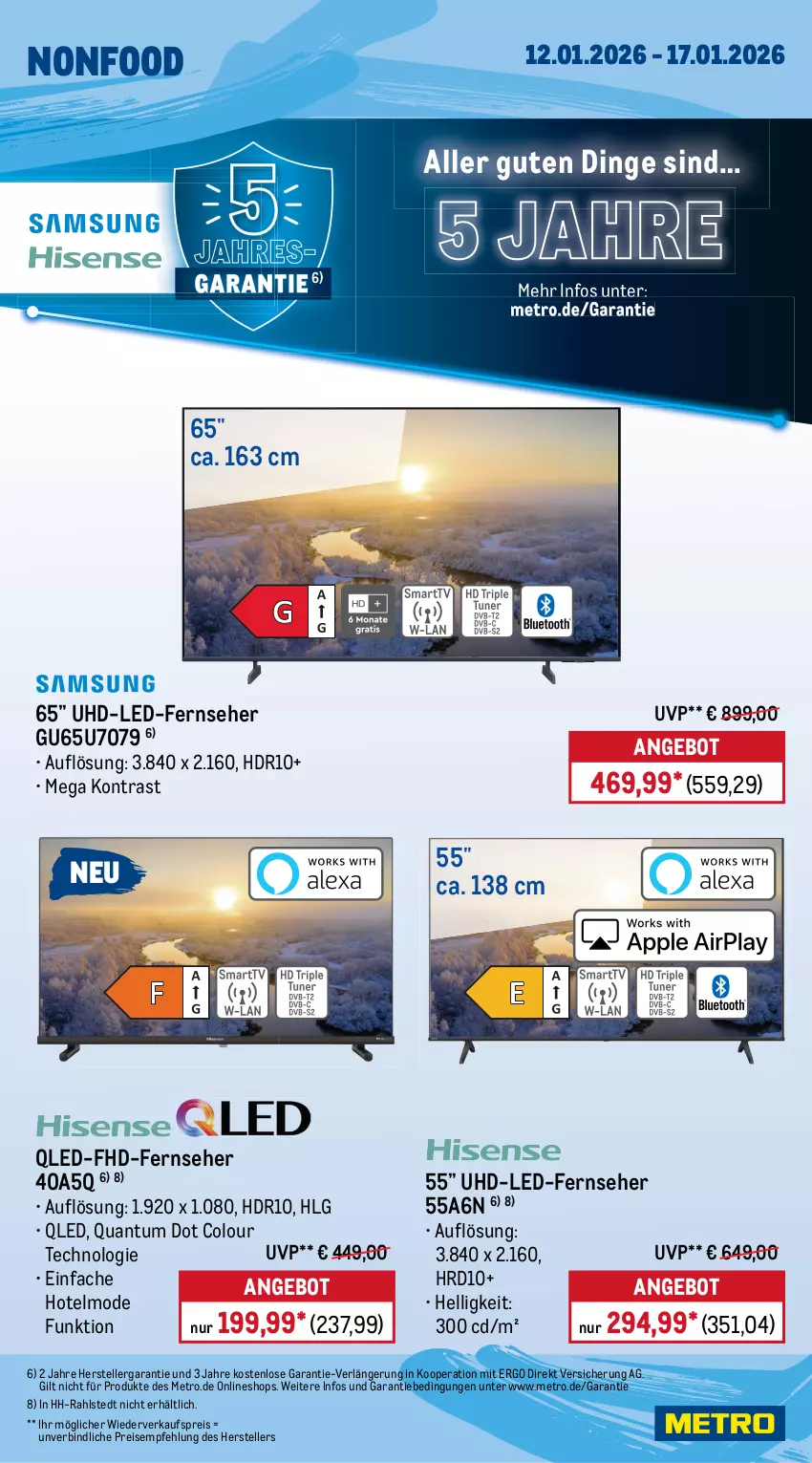 Aktueller Prospekt Metro - Wochen-Angebote - von 12.01 bis 17.01.2026 - strona 25 - produkty: angebot, eis, elle, fernseher, LG, Metro, Mode, qled, reis, teller, Ti, uhd