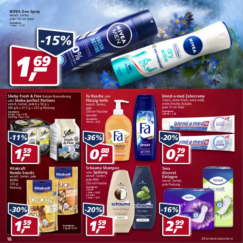 Aktueller Prospekt Real - von 27.06 bis 02.07.2022 - strona 16 - produkty: blend-a-med, creme, deo, Discreet, dusche, eis, flasche, kraft, kräuter, Nassnahrung, nivea, reis, schauma, schauma shampoo, Seife, shampoo, shampoo oder spülung, sheba, snack, snacks, spülung, Ti, vita, vitakraft, zahncreme