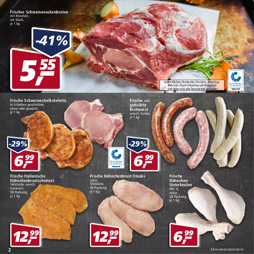 Aktueller Prospekt Real - von 27.06 bis 02.07.2022 - strona 2 - produkty: braten, bratwurst, eis, fleisch, Frische Hähnchen, gewürz, hähnchenbrust, kotelett, natur, schnitten, schnitzel, schwein, schweine, schweinenacken, steak, steaks, Ti, wein, weine, wurst