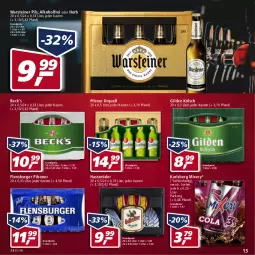 Gazetka promocyjna Real - Gazetka - ważna od 02.07 do 02.07.2022 - strona 13 - produkty: alkohol, burger, eis, flensburger, hasseröder, karlsberg, karlsberg mixery, Mixer, mixery, pils, pilsener, pilsner, pilsner urquell, reis, steiner, Ti, warsteiner