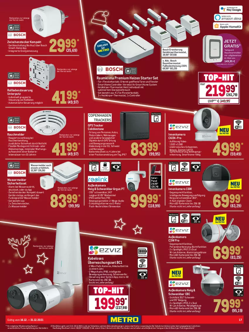 Aktueller Prospekt Metro - Technik Spezial - von 16.12 bis 31.12.2021 - strona 19 - produkty: akku, auer, aust, auto, batterie, Bewegungssensor, bosch, coupon, deo, eis, Elektro, elle, ente, fenster, GPS, Intel, kamera, Kameras, LG, microsd, Rauch, reis, Roller, rum, rwe, Schal, Signal, teller, thermostat, Ti, tisch, wasser, WICK