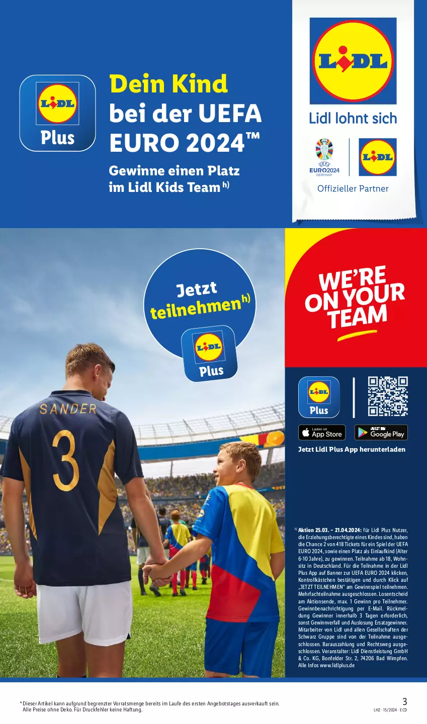 Aktueller Prospekt Lidl - Aktionsprospekt - von 08.04 bis 13.04.2024 - strona 3 - produkty: angebot, Bad, eis, gewinnspiel, reis, Ti, ZTE