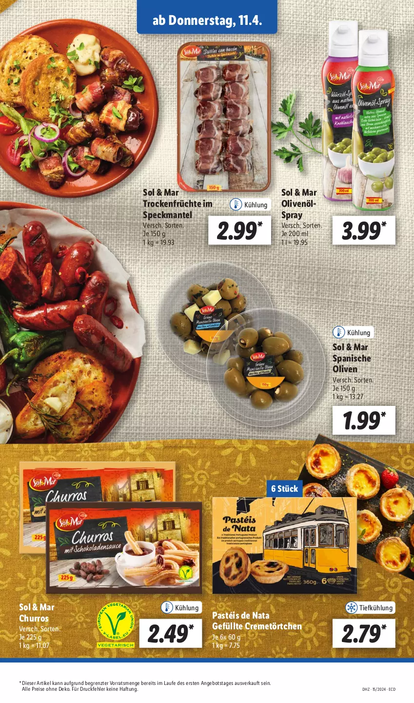 Aktueller Prospekt Lidl - Aktionsprospekt - von 08.04 bis 13.04.2024 - strona 47 - produkty: angebot, creme, eis, früchte, Mantel, olive, oliven, olivenöl, reis, Speck, Ti, Törtchen, Trockenfrüchte, ZTE