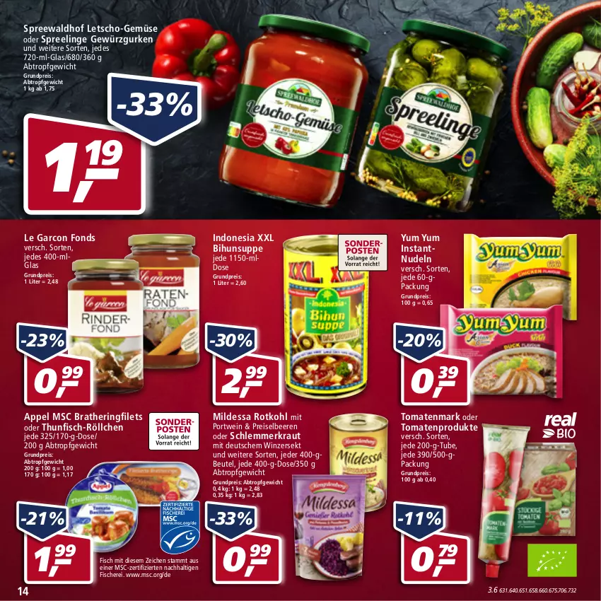 Aktueller Prospekt Real - Real Handzettel - von 14.02 bis 19.02.2022 - strona 14 - produkty: beere, beeren, beutel, eis, filet, filets, fisch, fische, Fischer, gewürz, Gewürzgurke, gewürzgurken, gurke, gurken, hering, Kraut, Letscho, LG, nudel, nudeln, Portwein, reis, ring, rotkohl, Schere, sekt, spreewaldhof, suppe, thunfisch, Ti, tomate, tomaten, tomatenmark, wein, Yum Yum