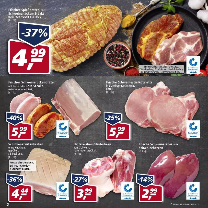 Aktueller Prospekt Real - Real Handzettel - von 14.02 bis 19.02.2022 - strona 2 - produkty: axe, braten, eis, fleisch, Haxe, Kette, kotelett, krustenbraten, natur, reis, Rückenbraten, schinken, schnitten, schwein, schweine, Schweineherz, Schweineleber, schweinenacken, schweinerücken, steak, steaks, Ti, wein, weine