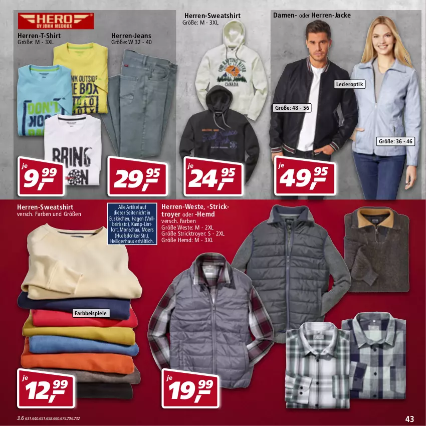 Aktueller Prospekt Real - Real Handzettel - von 14.02 bis 19.02.2022 - strona 43 - produkty: eis, hemd, herren-jeans, herren-t-shirt, Jacke, jeans, shirt, Spiele, Sweatshirt, T-Shirt, Ti, Weste