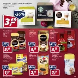 Gazetka promocyjna Real - Real Handzettel - Gazetka - ważna od 19.02 do 19.02.2022 - strona 17 - produkty: beutel, Cap, cappuccino, cin, dolce gusto, eduscho, eis, ente, getränk, getränke, getränkepulver, kaffee, kakao, ndk, Nescafé, nesquik, reis, starbucks, tee, Ti, zitrone, zitronen