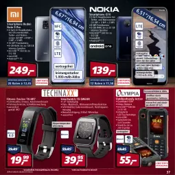 Gazetka promocyjna Real - Real Handzettel - Gazetka - ważna od 19.02 do 19.02.2022 - strona 37 - produkty: akku, auer, Betriebssystem, eis, elle, ente, Fitness-Tracker, frontkamera, Handy, hauptkamera, kamera, Lampe, microsd, quad, Rauch, reis, rosen, sim, smartphone, smartwatch, Tasche, taschen, taschenlampe, teller, Ti, wasser