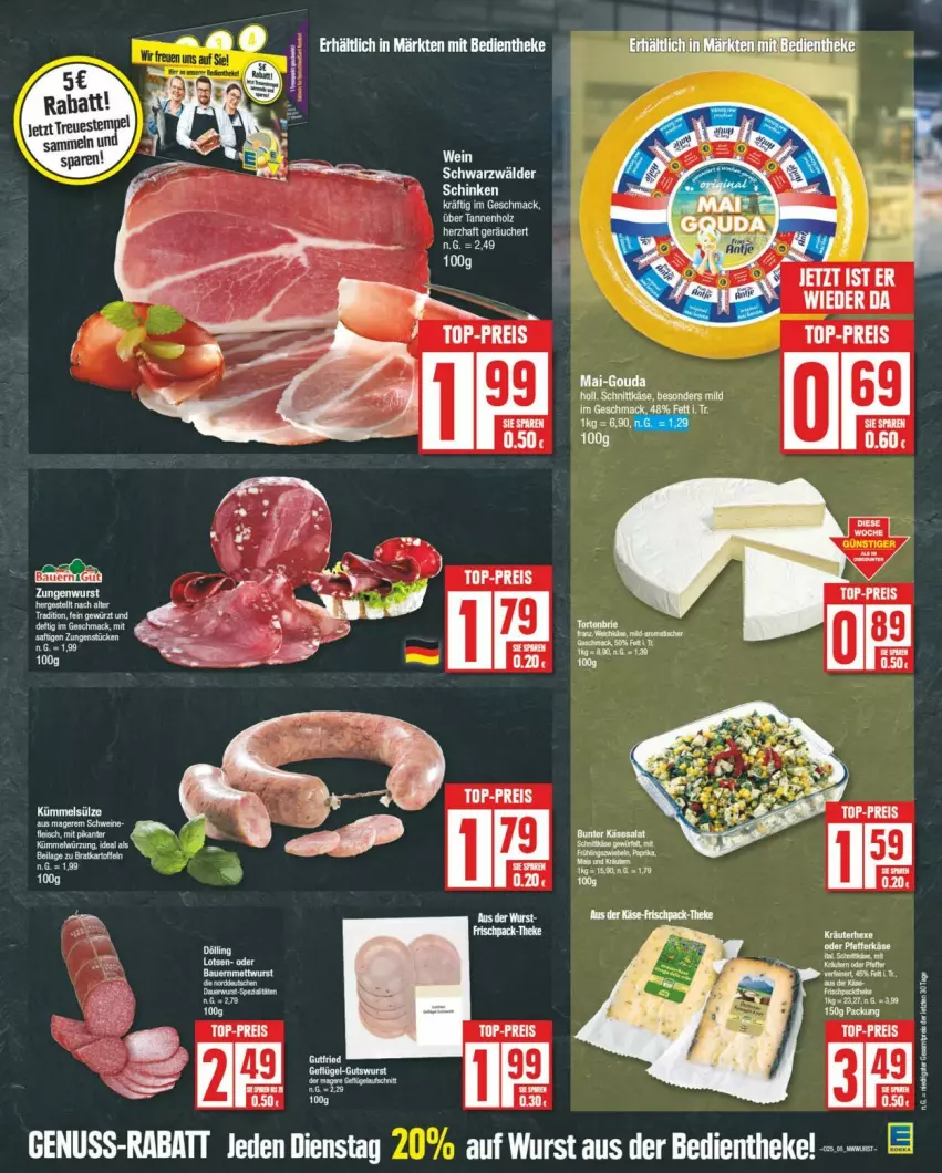 Aktueller Prospekt Edeka - Prospekte - von 15.06 bis 22.06.2024 - strona 5 - produkty: eis, Holz, reis, schinken, schwarzwälder schinken, top-preis, wein, wurst, Yo