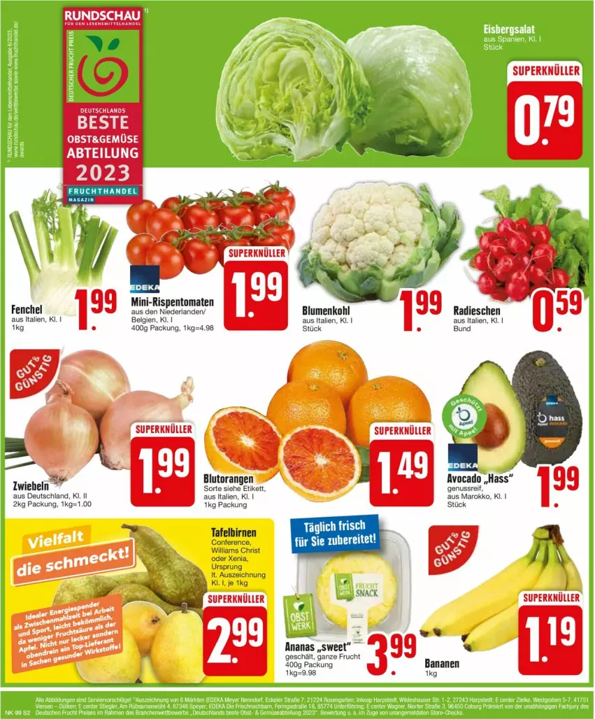 Aktueller Prospekt Edeka - Prospekte - von 26.02 bis 02.03.2024 - strona 2 - produkty: Abtei, ananas, avocado, banane, bananen, Birnen, blume, blumen, blumenkohl, Blutorange, fenchel, frucht, LG, mini-rispentomaten, nuss, obst, orange, orangen, radieschen, rispentomaten, snack, tafelbirnen, Ti, tomate, tomaten, Vase, zwiebel, zwiebeln