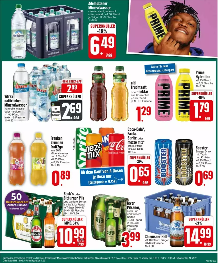 Aktueller Prospekt Edeka - Prospekte - von 26.02 bis 02.03.2024 - strona 23 - produkty: Alwa, brunnen, coca-cola, cola, drink, eis, elle, energy drink, fanta, flasche, frucht, fruchtsaft, Holz, Mezzo Mix, mineralwasser, natur, Nektar, reis, rel, saft, sprite, Ti, vitrex, wasser