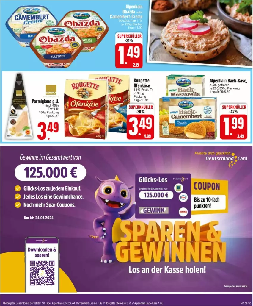 Aktueller Prospekt Edeka - Prospekte - von 26.02 bis 02.03.2024 - strona 5 - produkty: Alpenhain, camembert, creme, eis, Käse, obazda, Ofen, Ofenkäse, parmigiano, reis, rouge, rougette, ZTE