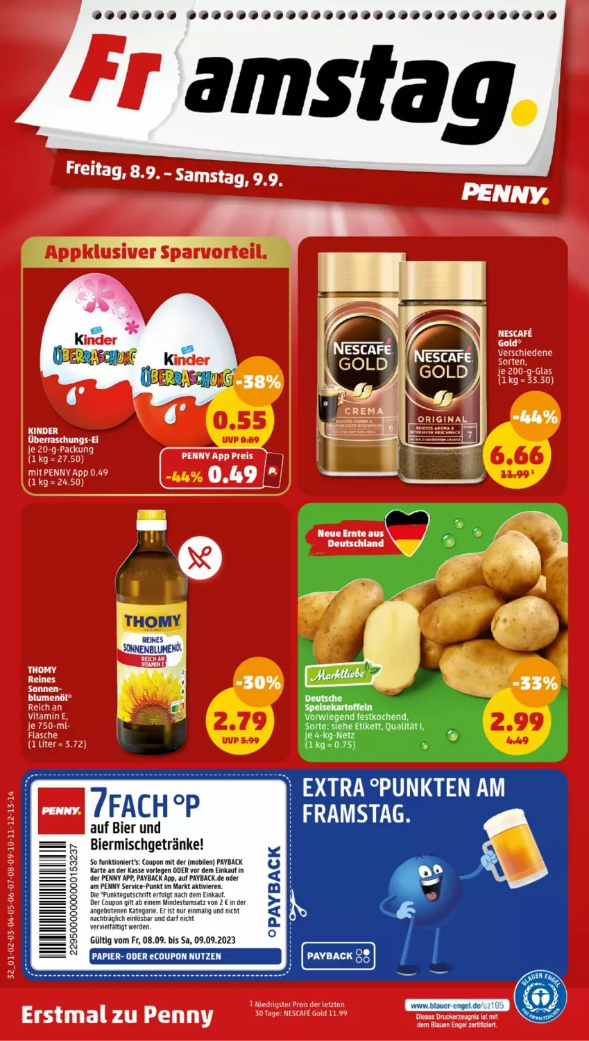 Aktueller Prospekt Penny - Prospekte - von 04.09 bis 09.09.2023 - strona 32 - produkty: angebot, angebote, bier, blume, blumen, coupon, erde, getränk, getränke, HDD, LG, papier, payback, sonnenblume, sonnenblumen, thomy, Ti