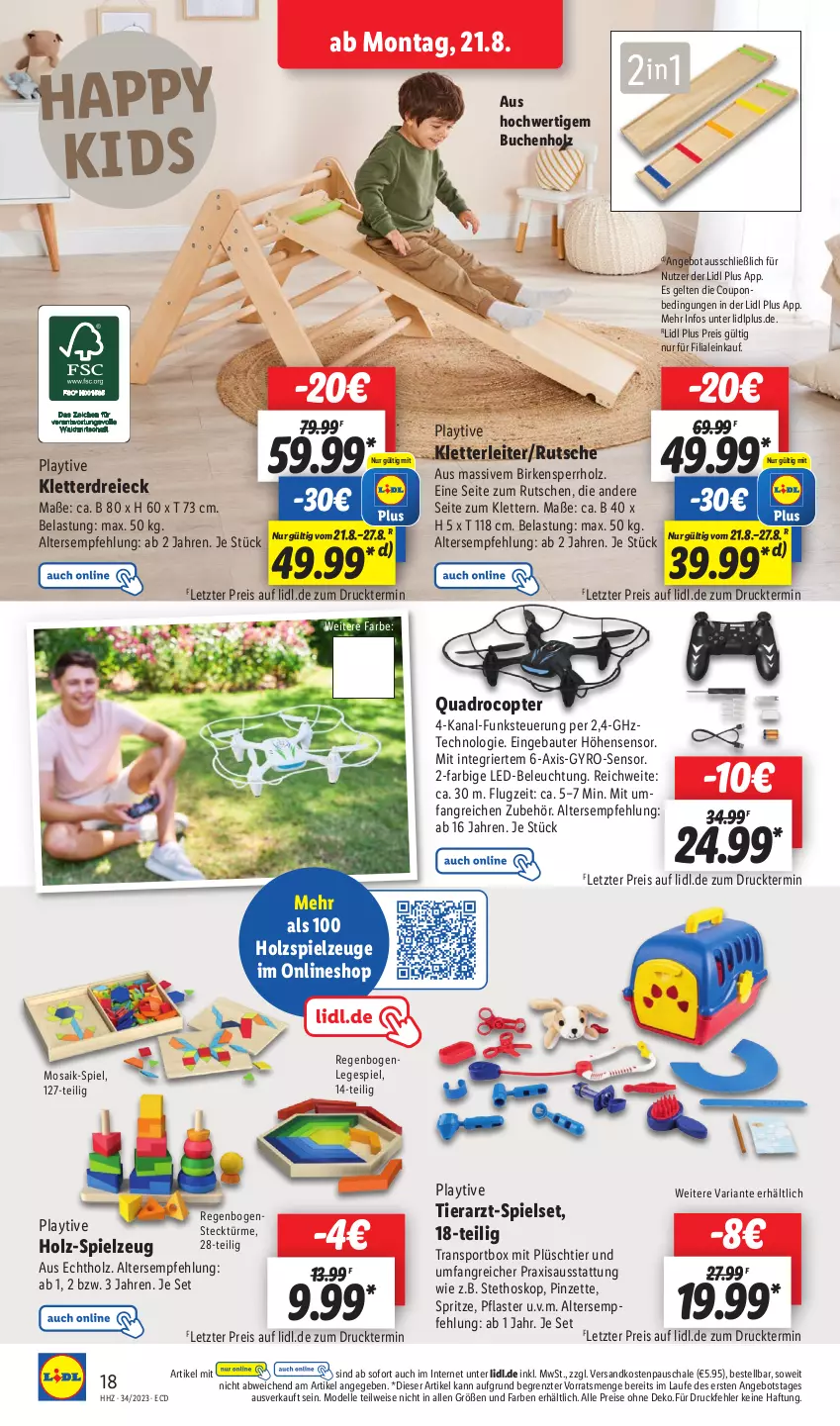 Aktueller Prospekt Lidl - Aktionsprospekt - von 21.08 bis 26.08.2023 - strona 30 - produkty: angebot, Bau, beleuchtung, buch, coupon, dell, eis, elle, Holz, Holz-Spielzeug, led-beleuchtung, Mode, ndk, pflaster, Pinzette, Plüsch, quad, Quadro, Quadrocopter, reis, Ria, Schal, Schale, spielzeug, Sport, Ti, ZTE