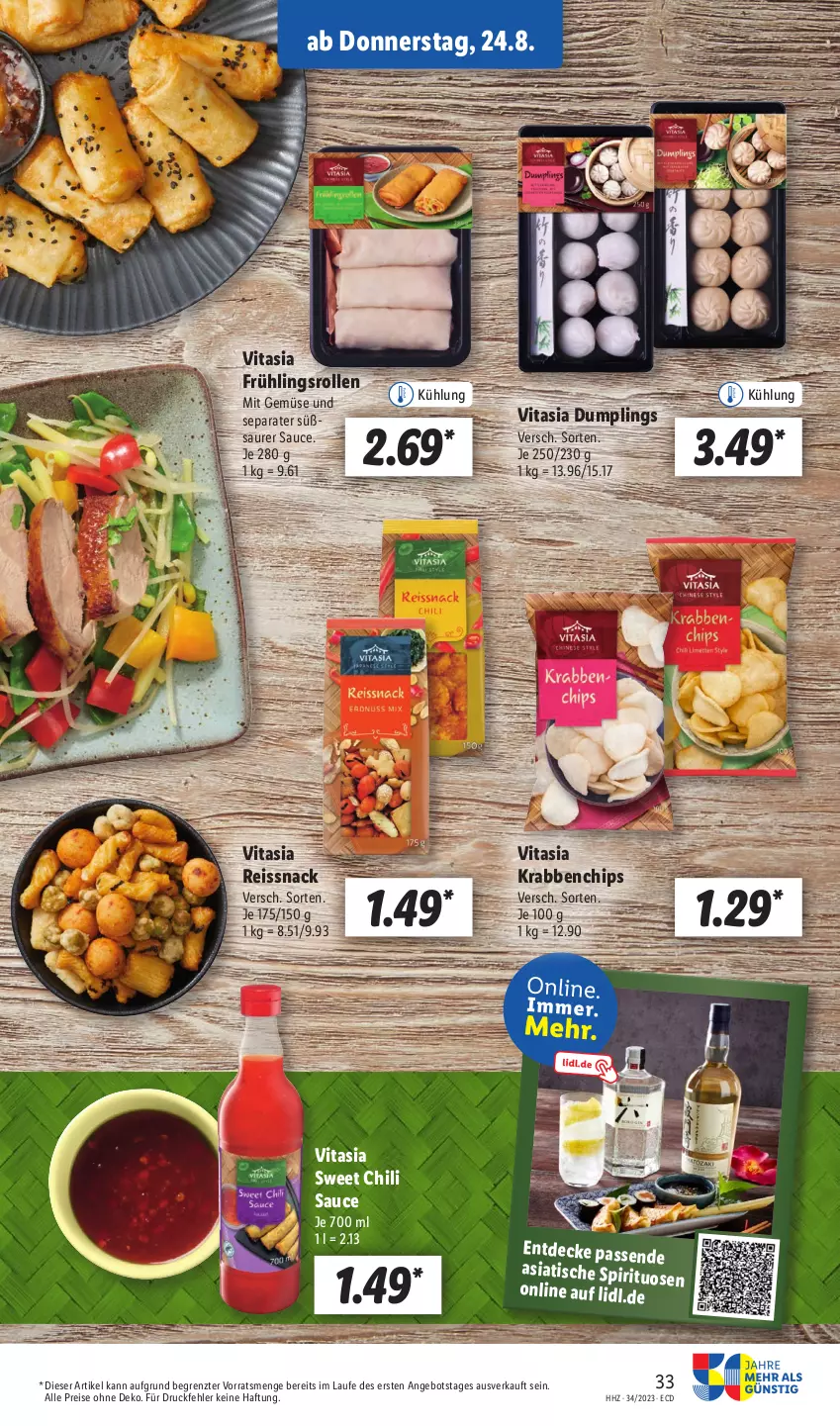 Aktueller Prospekt Lidl - Aktionsprospekt - von 21.08 bis 26.08.2023 - strona 49 - produkty: angebot, chili, chips, decke, eis, mit gemüse, reis, reiss, sauce, snack, Ti, tisch, vita, ZTE