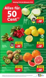 Gazetka promocyjna Lidl - Aktionsprospekt - Gazetka - ważna od 26.08 do 26.08.2023 - strona 5 - produkty: Abtei, bio, discount, eis, Elan, grapefruit, kiwi, kohlrabi, radieschen, reis, Ti, zitrone, zitronen