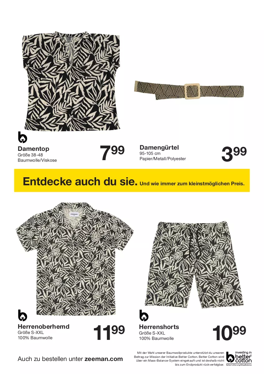 Aktueller Prospekt Zeeman - Prospekte - von 04.05 bis 10.05.2024 - strona 12 - produkty: Bau, baumwolle, bett, decke, eis, elle, hemd, LG, papier, reis, shorts, Ti, wolle