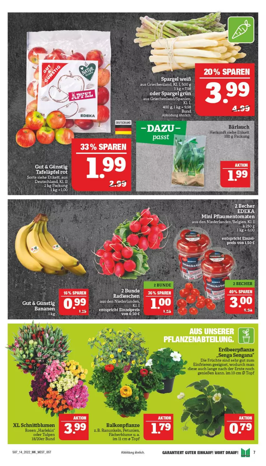 Aktueller Prospekt Marktkauf - Prospekt - von 03.04 bis 09.04.2022 - strona 11 - produkty: banane, bananen, Becher, eis, ente, LG, reis, spargel, tafeläpfel, Ti