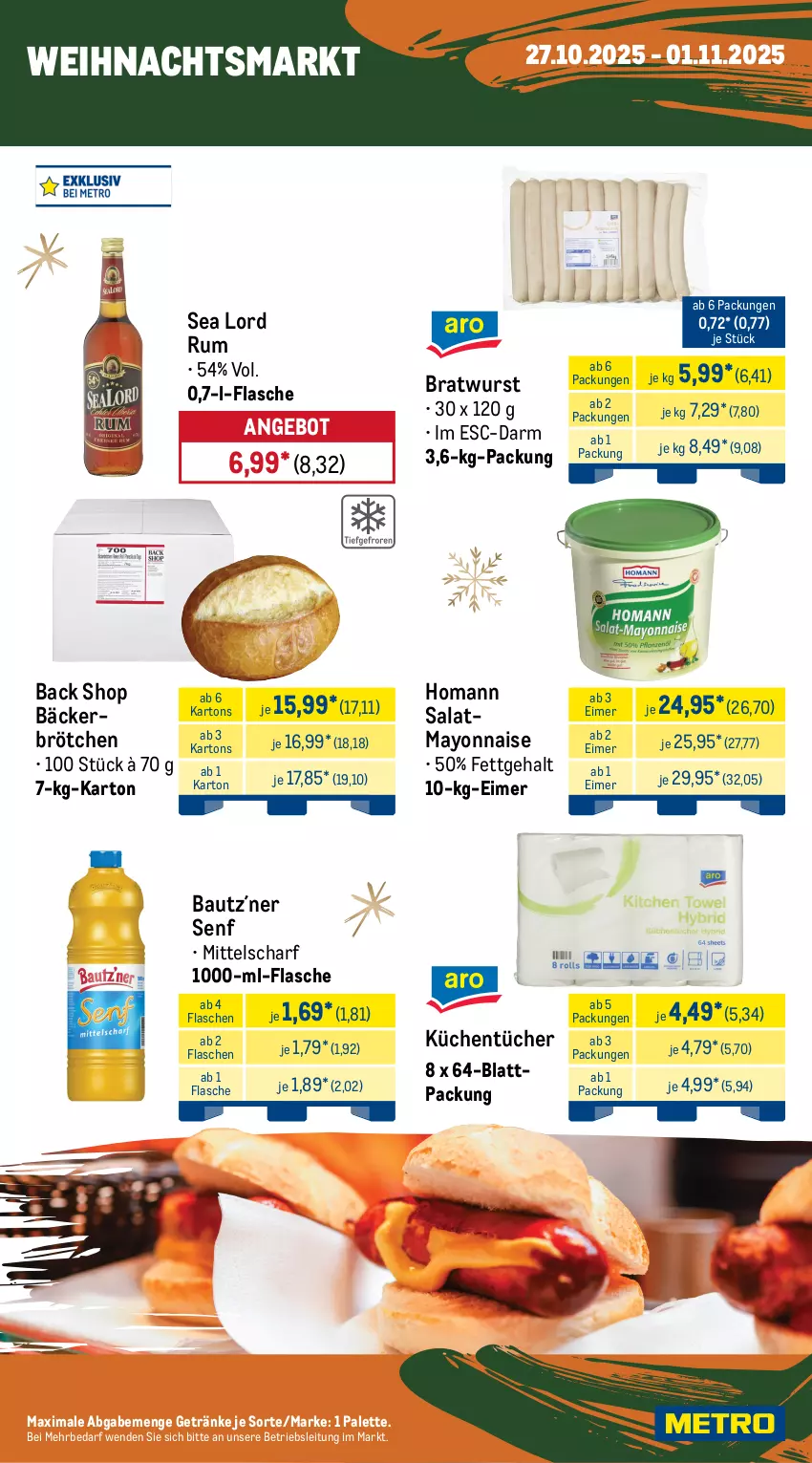 Aktueller Prospekt Metro - Wochen-Angebote Gastro - von 27.10 bis 01.11.2025 - strona 13 - produkty: alkohol, angebot, bag-in-box, Bau, Becher, bratwurst, brötchen, eimer, flasche, getränk, getränke, gin, Glühwein, homann, kakao, Kinder, kirsch, kirsche, kirschen, küche, Küchen, küchentücher, mayonnaise, nuss, ohne alkohol, orange, orangen, Palette, rotwein, rum, salat, Schal, Schale, senf, tücher, wein, wurst, Yo, zitrone, zitronen