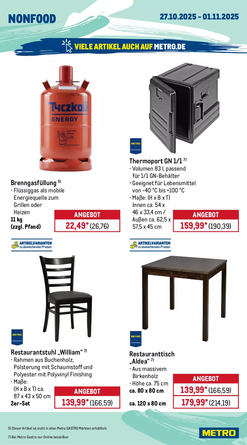 Aktueller Prospekt Metro - Wochen-Angebote Gastro - von 27.10 bis 01.11.2025 - strona 20 - produkty: angebot, Behälter, buch, elle, Finish, grill, Holz, lebensmittel, Metro, metro gastro, stuhl, Ti, tisch