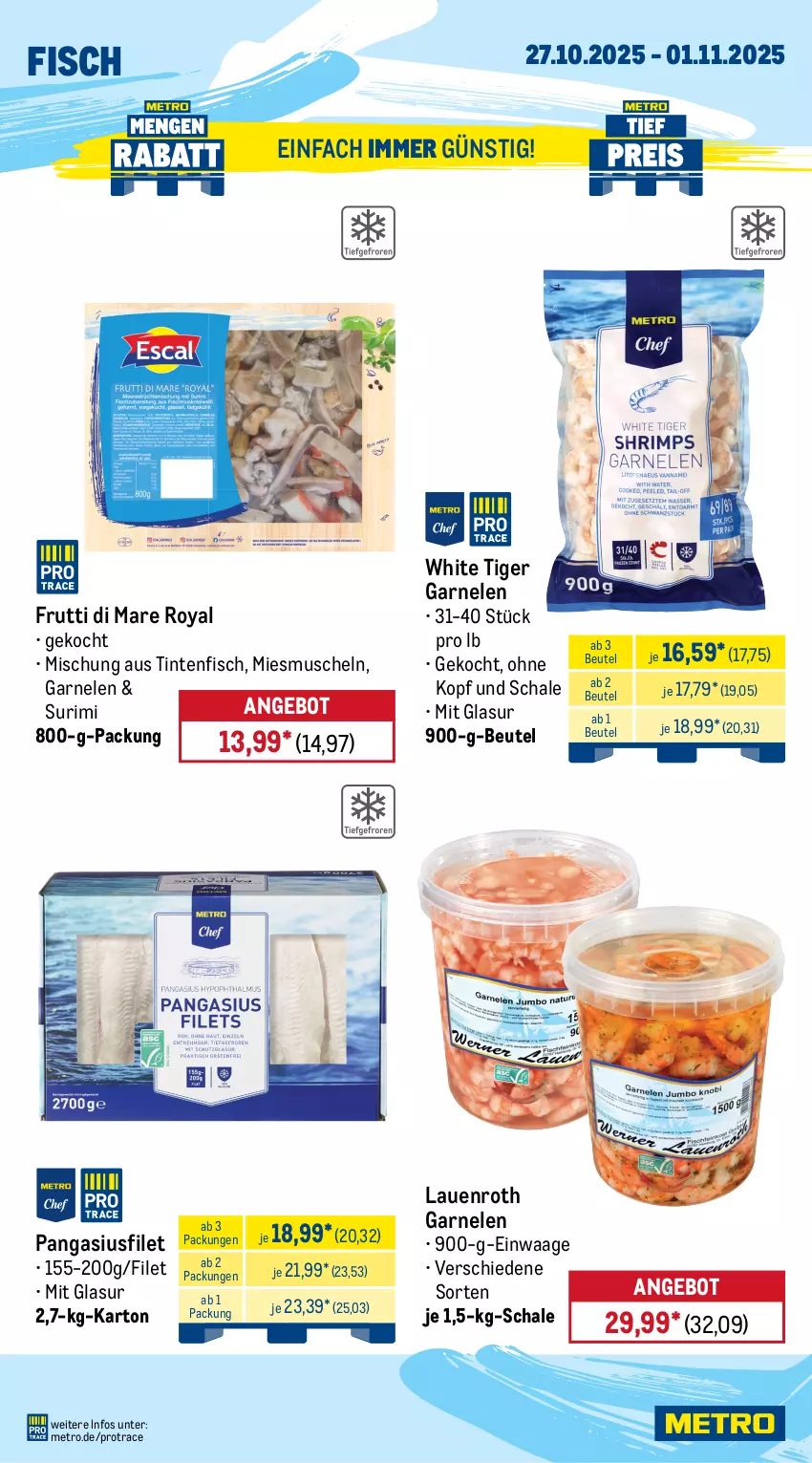 Aktueller Prospekt Metro - Wochen-Angebote Gastro - von 27.10 bis 01.11.2025 - strona 6 - produkty: angebot, beere, beeren, beutel, cranberries, eis, filet, fisch, fleisch, frutti di mare, garnelen, küche, limette, limetten, mac, Metro, Mett, metten, Muscheln, obst, Pangasius, reis, rwe, Schal, Schale, Ti, tiefpreis, vita, Vitamine, Waage