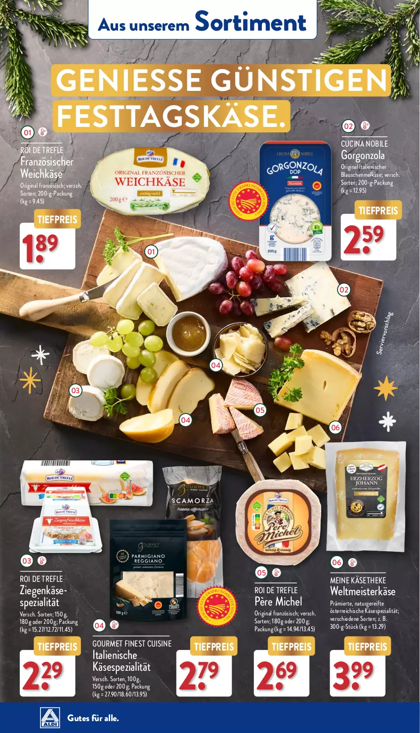 Aktueller Prospekt Aldi Nord - Von Montag - von 18.12 bis 23.12.2023 - strona 40 - produkty: cin, eis, französischer weichkäse, gin, gorgonzola, Käse, käsetheke, Meister, natur, reis, Spezi, Ti, tiefpreis, weichkäse, ziegenkäse